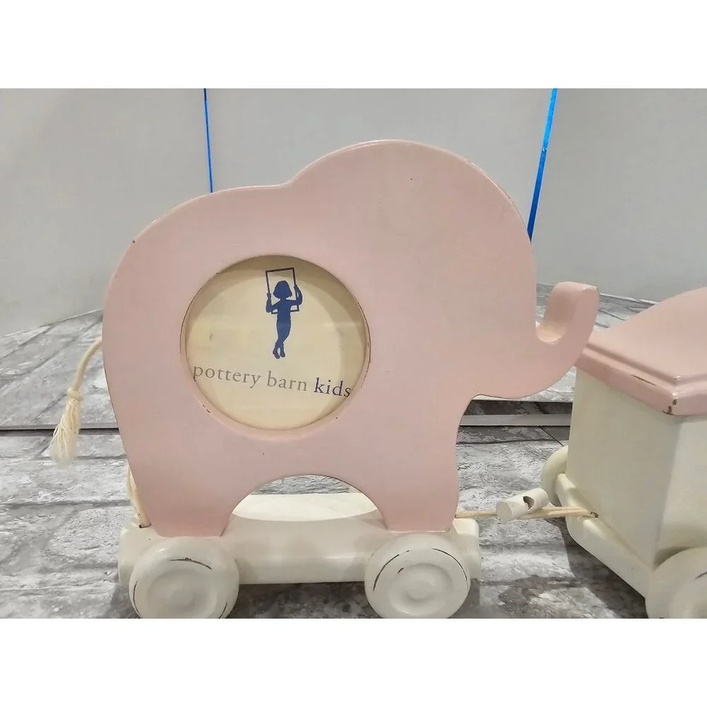 Pottery Barn Kids Wooden Clock Train‎ with Picture Frame and Keepsake Box